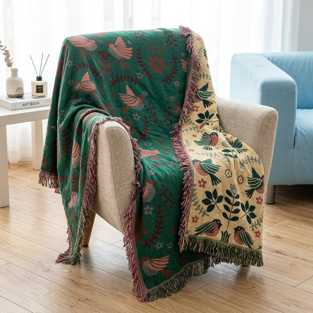 PETALWINGIA – Couverture botanique réversible pour une touche artistique dans la chambre