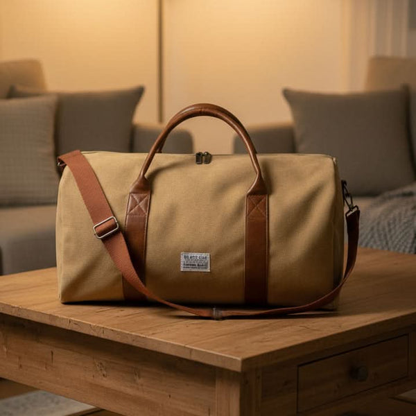 DUFFELLIVA – Sac weekender vintage lavé avec rangement polyvalent