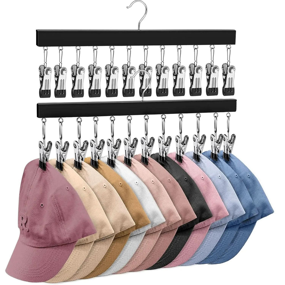 HATCLIP – Organisateur de chapeaux à 12 pinces pour accéder facilement à votre collection