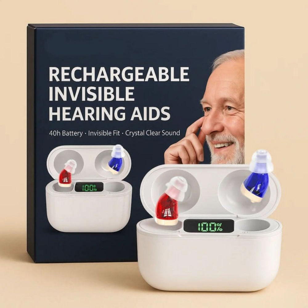 AURACLAR – Ensemble d’écouteurs auditifs rechargeables invisibles