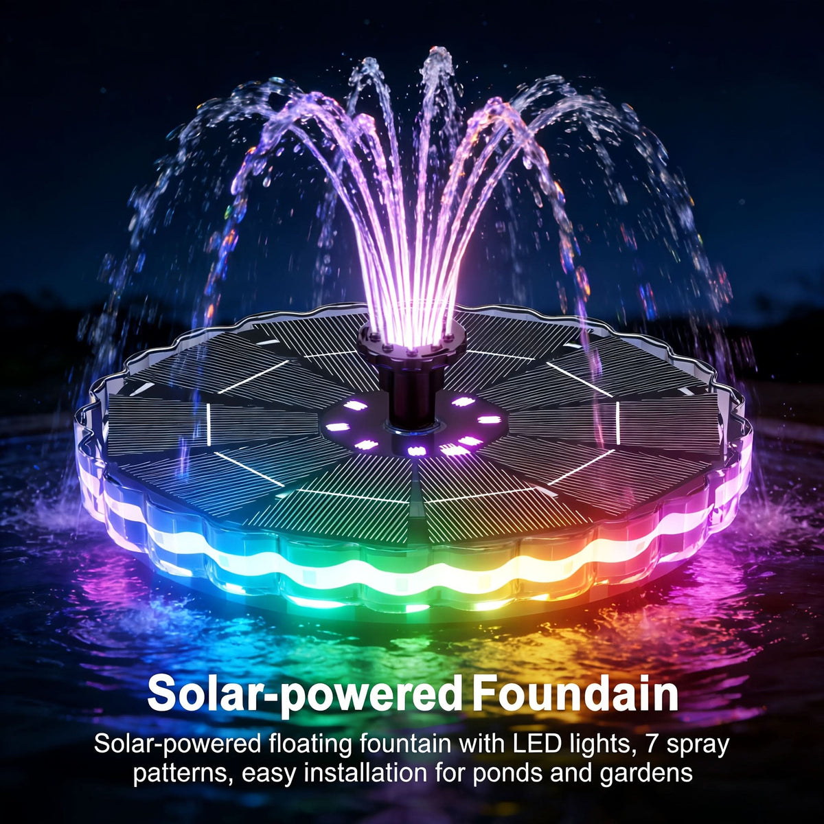 AQUALUME – Pompa fontana solare colorata