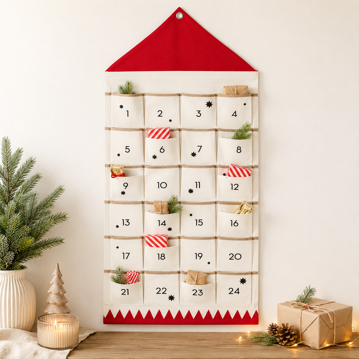 HOLLYHIDE – Adventskalender mit 24 Überraschungstaschen für festliche Freude