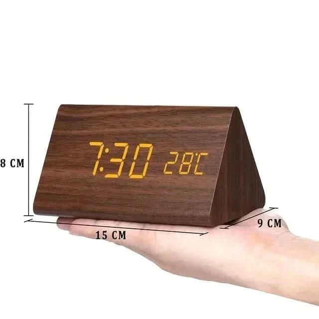 LUMIBARK – LED Alarm Clock – Natural wood digital desk clock
