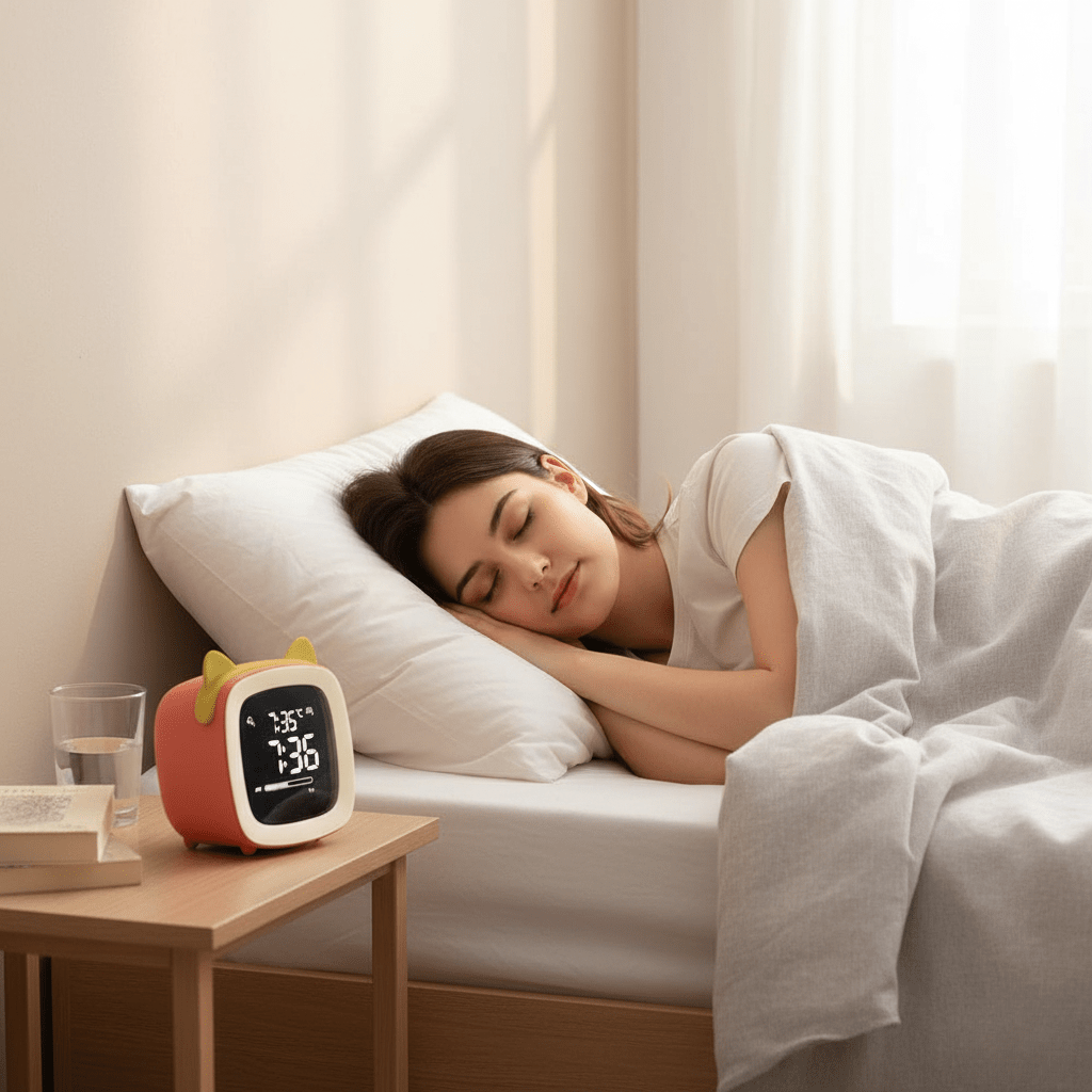DREAMORA – Reloj despertador infantil con luz nocturna suave