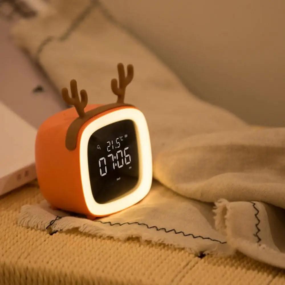 CRITTERGLOW – Animal LED Night Light Alarm Clock for Cozy Bedside Charm