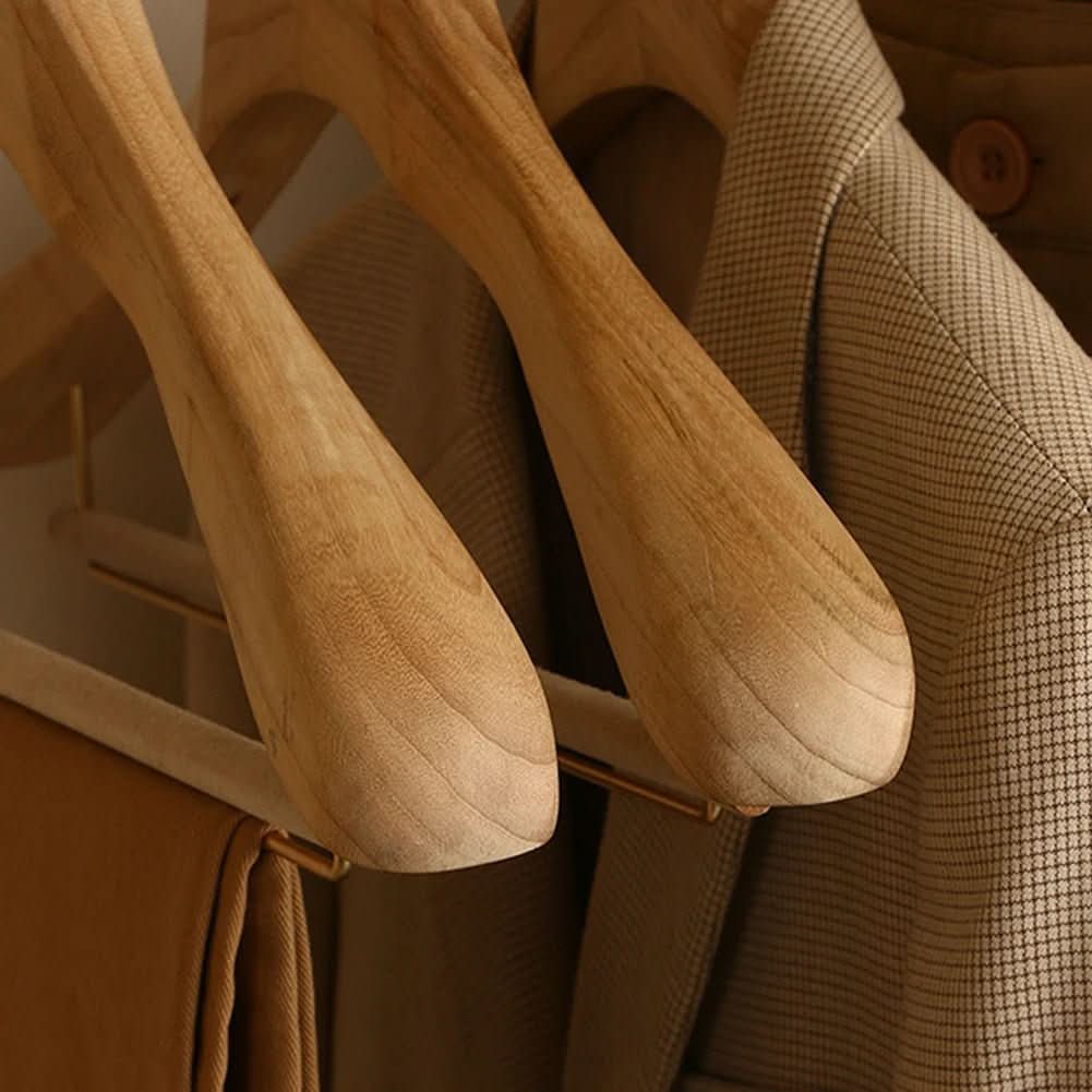 CLOSETORA - Wide Wooden Clothes Hangers for Elegant Wardrobe Organization 3