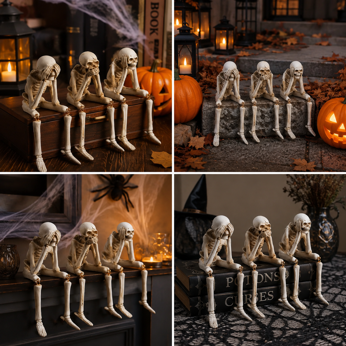 CRYPTORA – Skeleton Figurines for Mysterious Home Décor