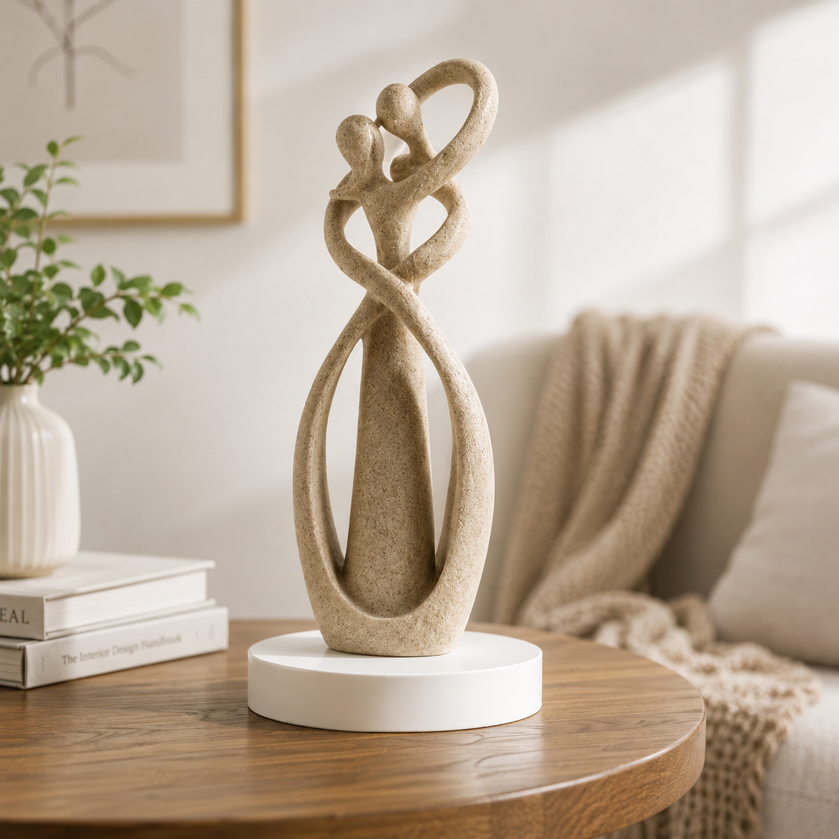 ETERNAL EMBRACE – Escultura decorativa abstracta símbolo de amor eterno  