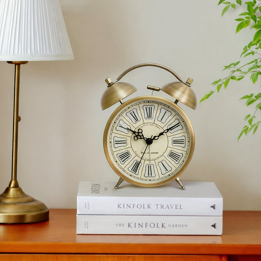 TIMEBELL - Scandinavian vintage luminous twin bell alarm clock with classic metal design
