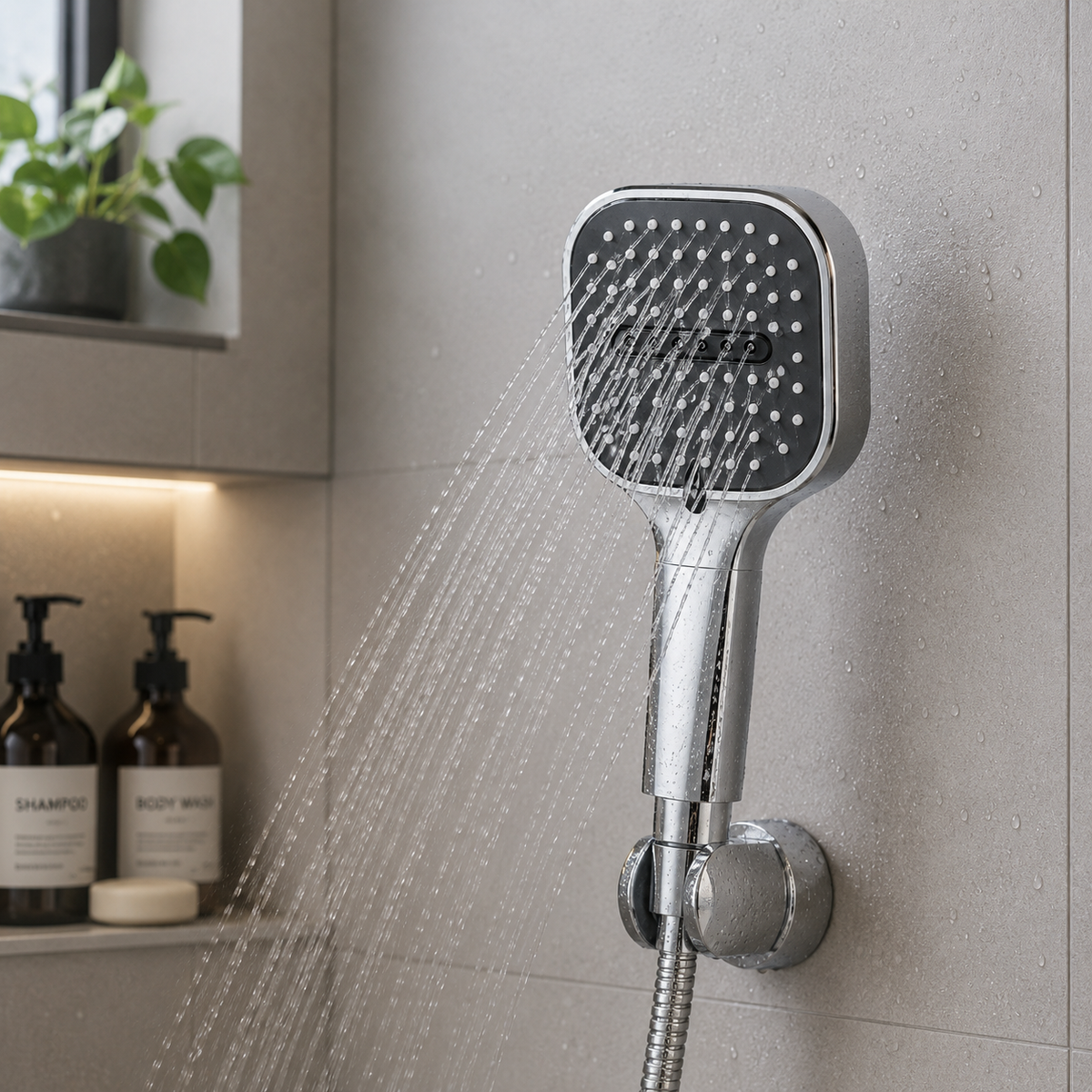 SHOWERFLOW – High-Pressure Filtered Shower Head with Turbo Boost & Rain Spray