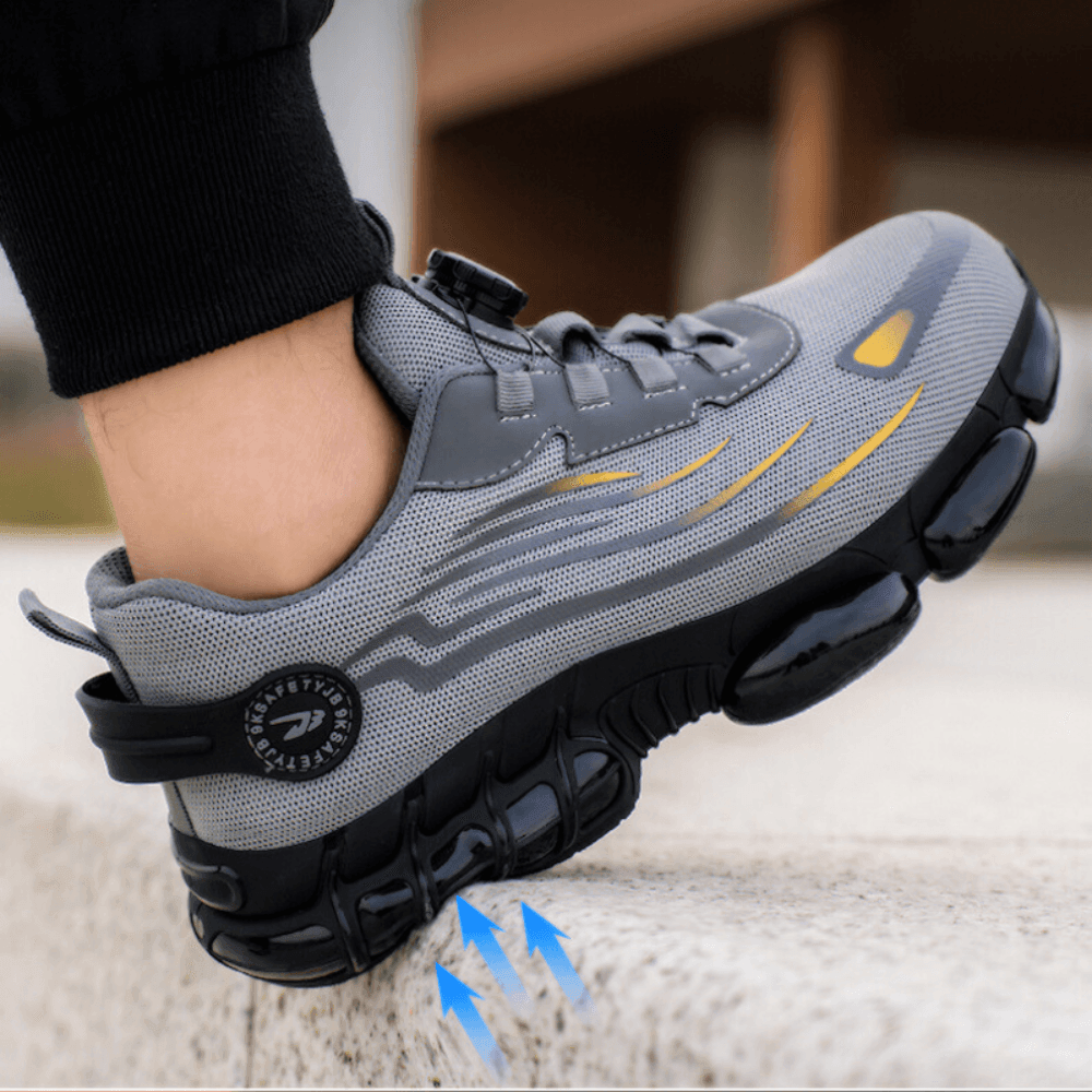 COMFISHIELD - Scarpe da lavoro ortopediche antiscivolo con supporto plantare e punta larga