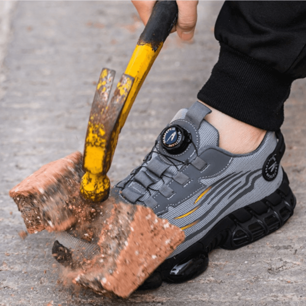 COMFISHIELD - Scarpe da lavoro ortopediche antiscivolo con supporto plantare e punta larga