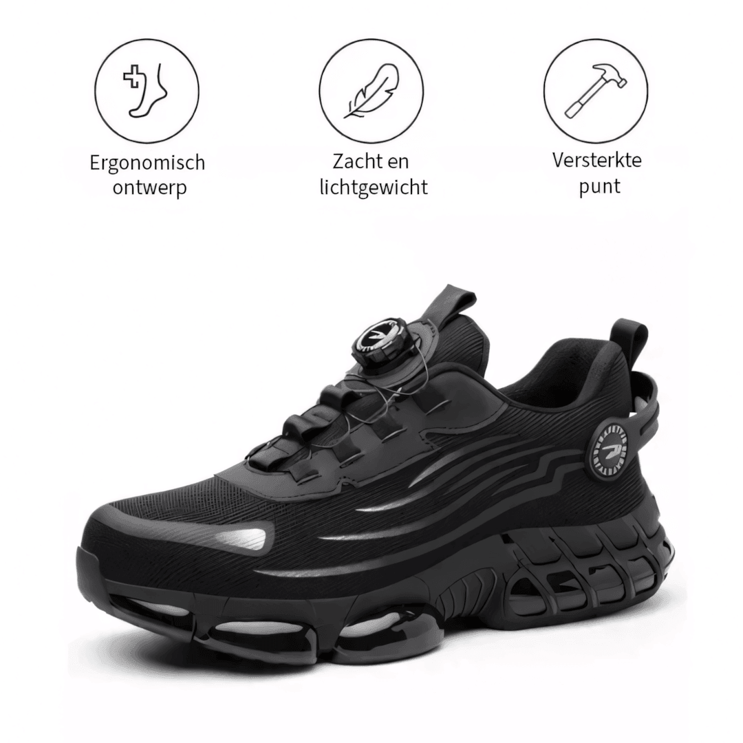 COMFISHIELD - Scarpe da lavoro ortopediche antiscivolo con supporto plantare e punta larga