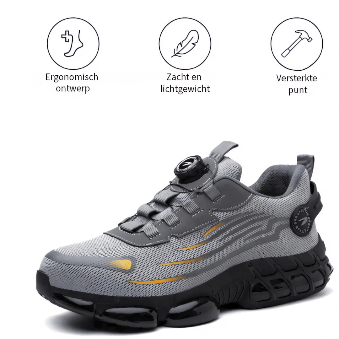 COMFISHIELD - Scarpe da lavoro ortopediche antiscivolo con supporto plantare e punta larga