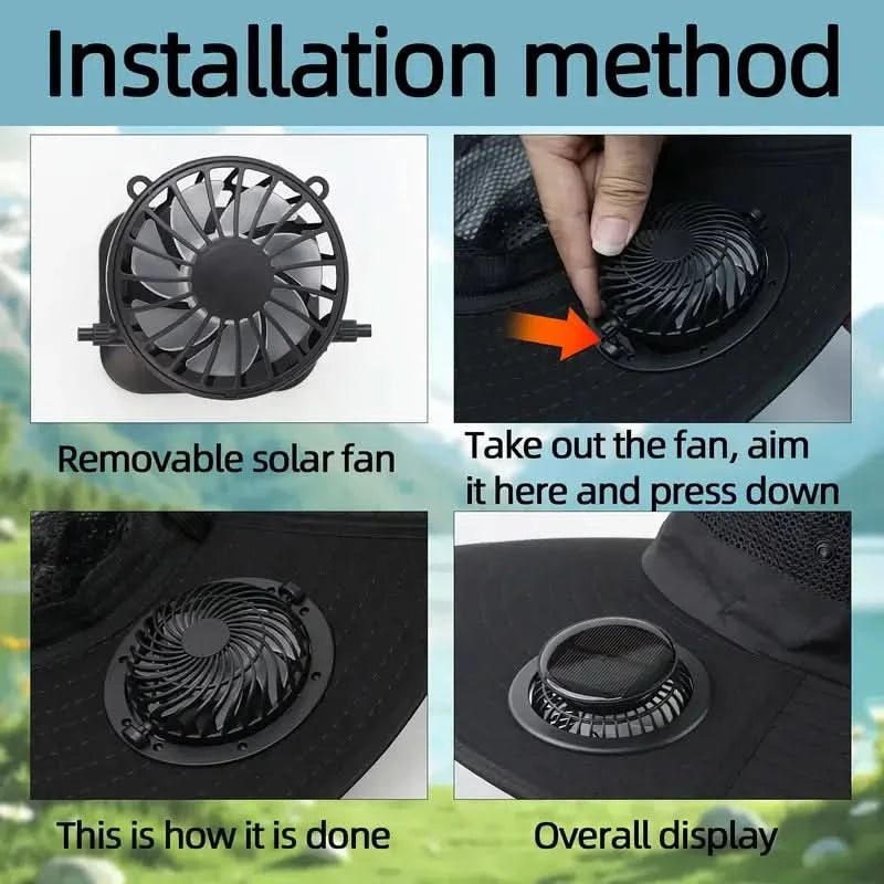Cooling Sun Hat with Solar Powered Fan - Wide Brim Sun Hats for Men 4