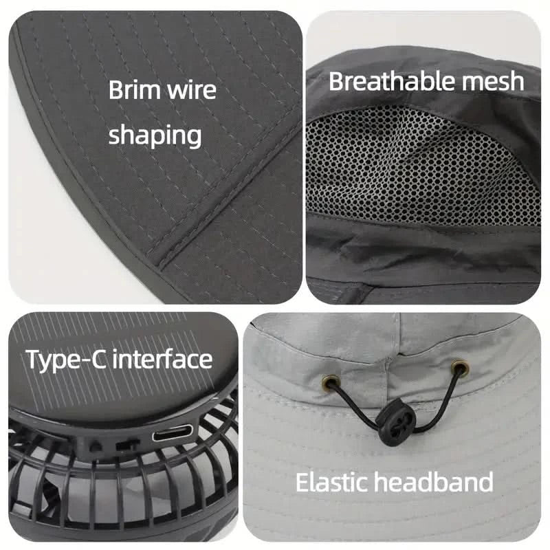 Cooling Sun Hat with Solar Powered Fan - Wide Brim Sun Hats for Men 5