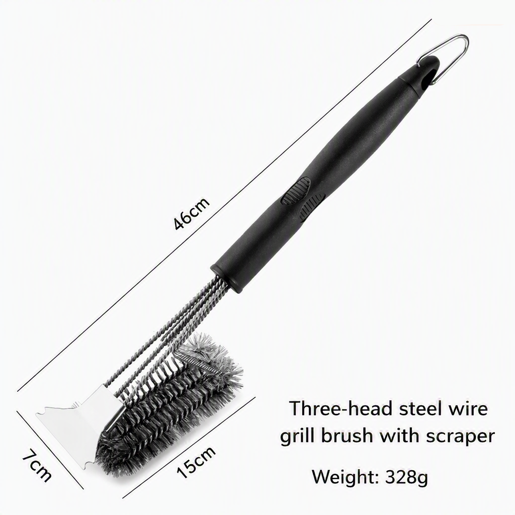 GRILLMASTER - Bristle-Free Grill Brush with Wide Scraper for Safe Cleaning