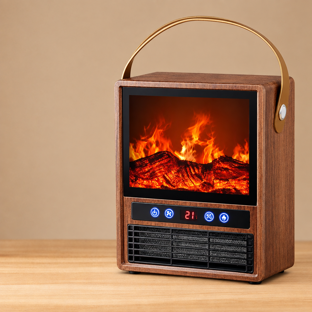 FLAMECOVE – Tragbarer elektrischer Kaminofen mit 3D-Flamme