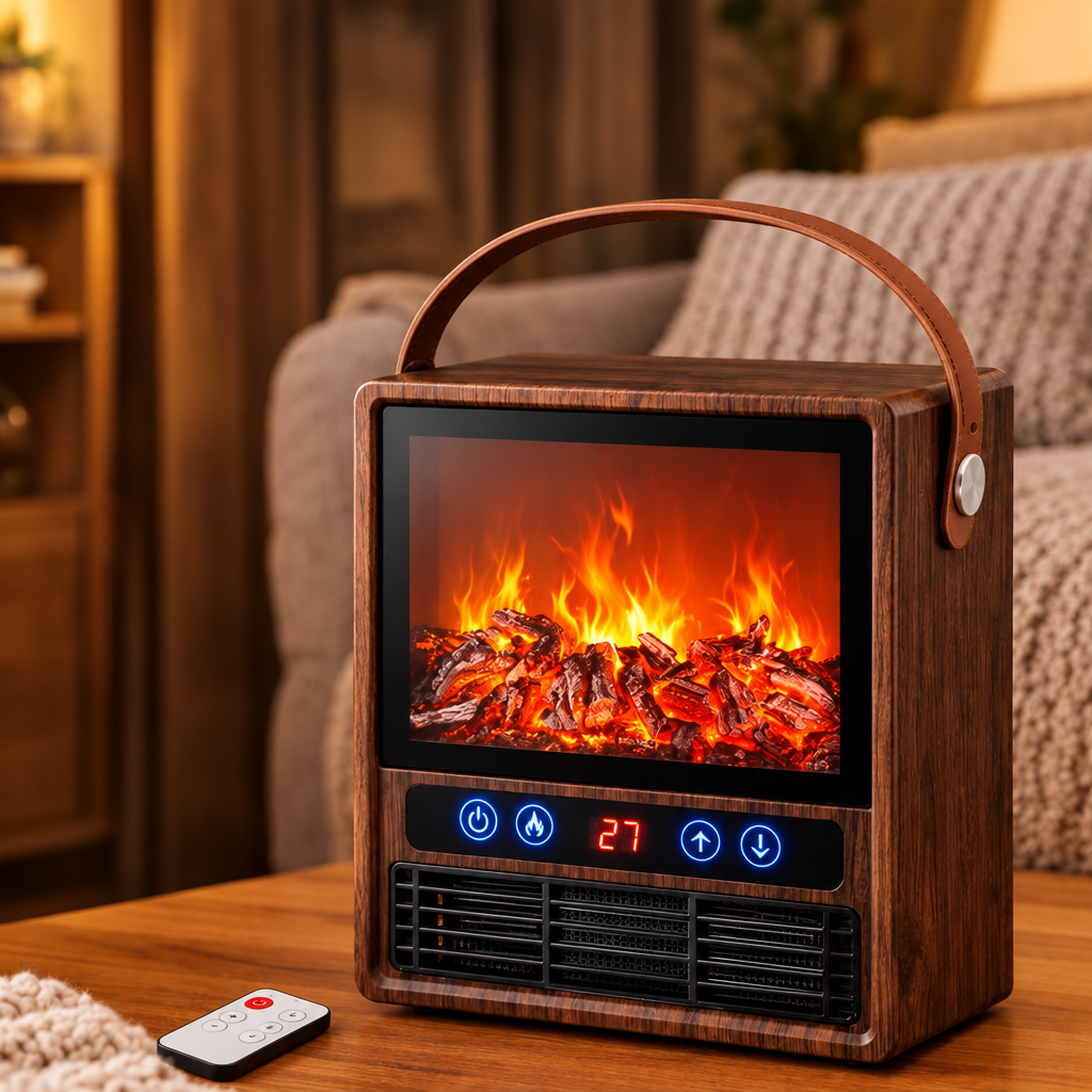 FLAMECOVE – Tragbarer elektrischer Kaminofen mit 3D-Flamme
