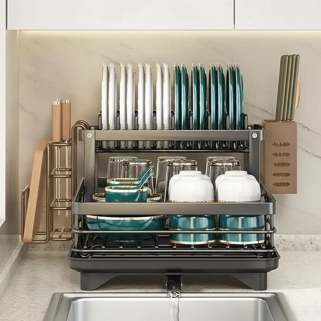 KITCHENFORM – Foldable Dish Rack Kitchen Organizer