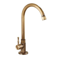 Elegant Antique Brass Kitchen & Bathroom Faucet with Gooseneck Design 2