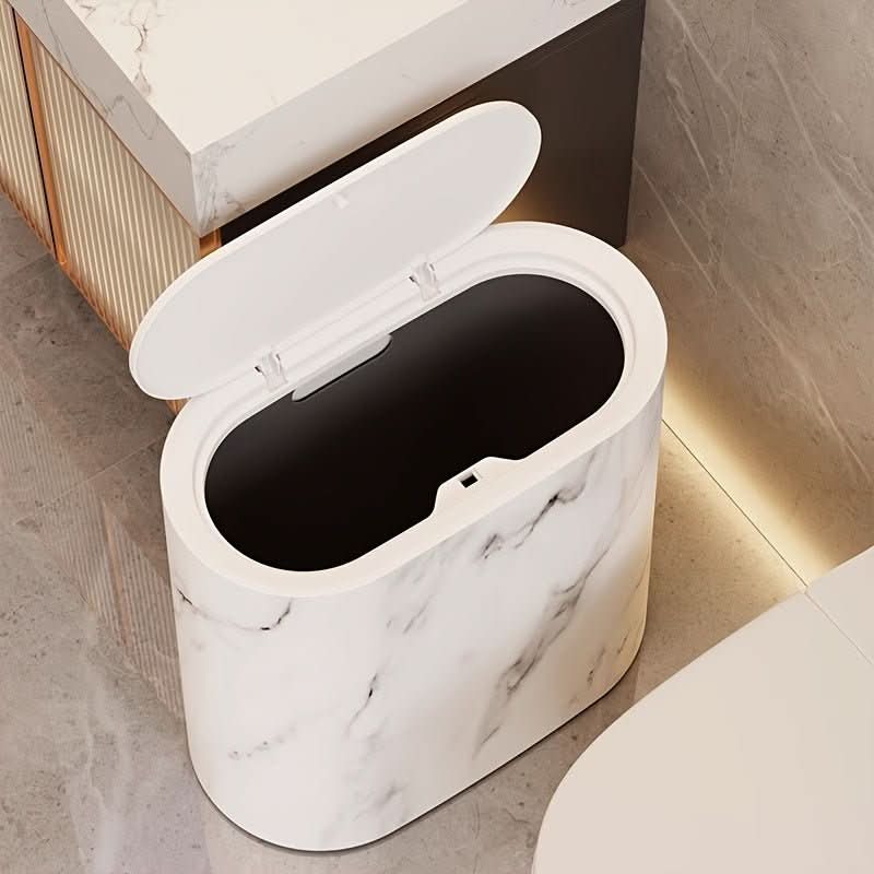MARBLEFLOW – Elegant Oval Waste Bin for Modern Interior Styling