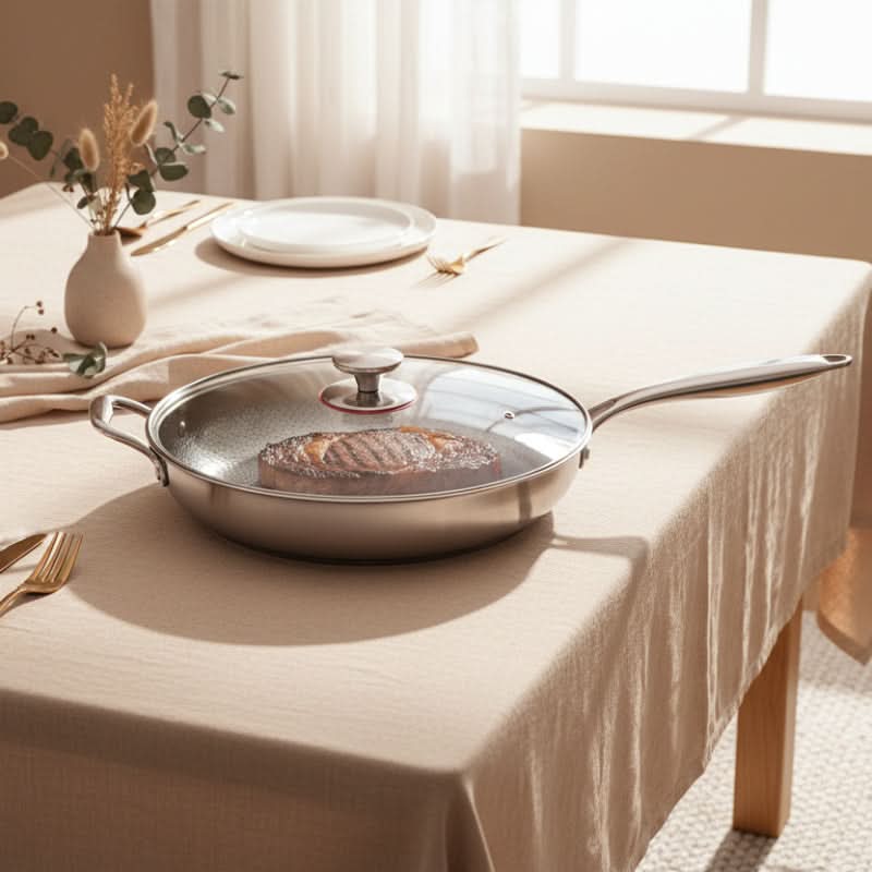 SIZZLEFLOW – Frigideira martelada antiaderente para cozinha diária