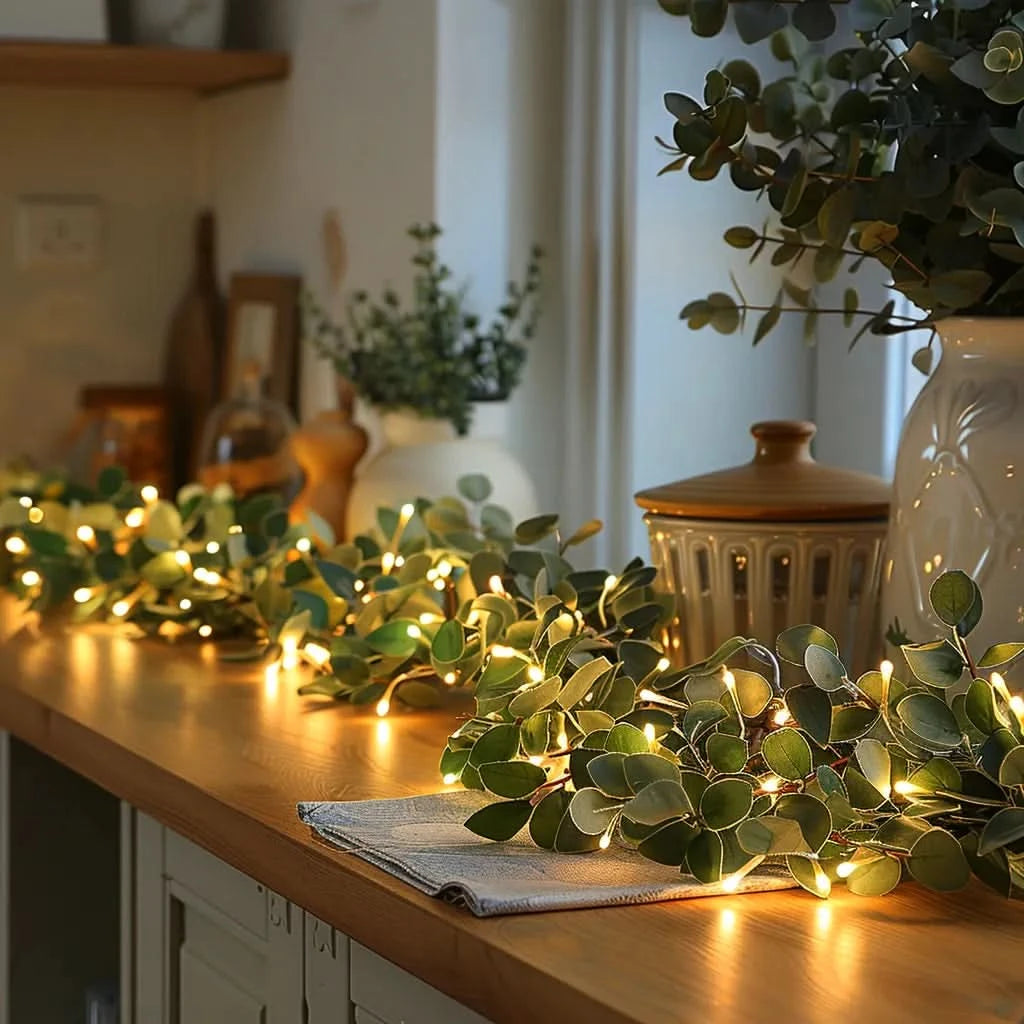 LEAFLUMORA – Leafy Fairy Light Garland for Enchanting Table Decor
