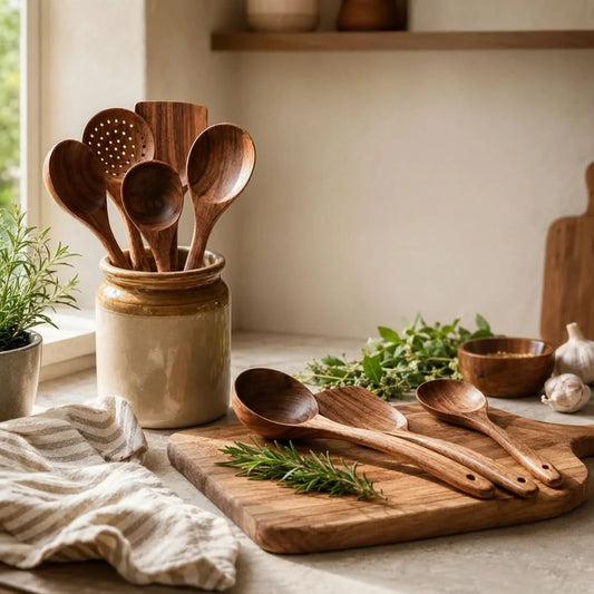 TEAKCRAFT – Teak Wooden Utensil Set