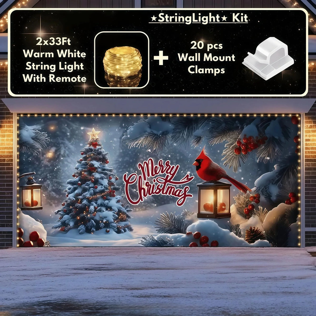 WINTERWING – Roter Kardinal-Weihnachtsbezug für elegante Festtagsdekoration