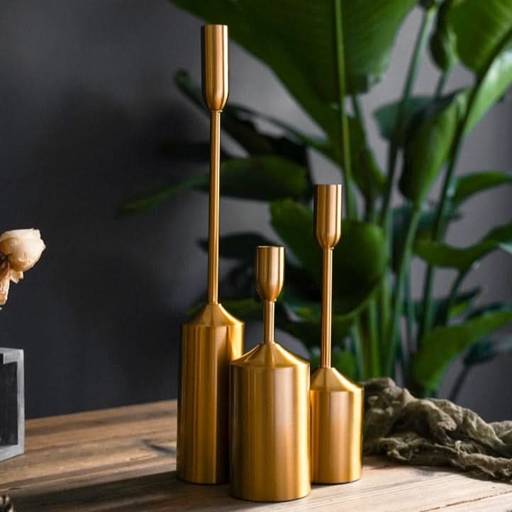 GILDEDGLOW – Gold Candlestick Set for Statement Ambience