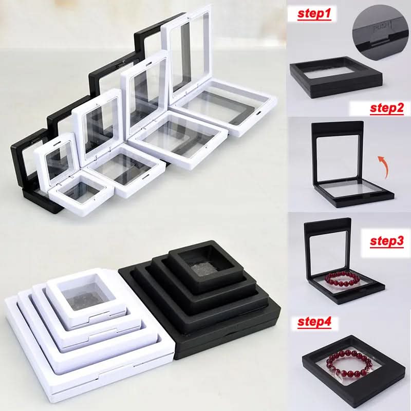 JEWELIXA – 10-Piece Floating Jewelry Display Box Set for Elegant Storage