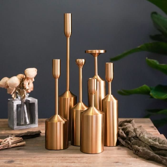 GILDEDGLOW – Gold Candlestick Set for Statement Ambience