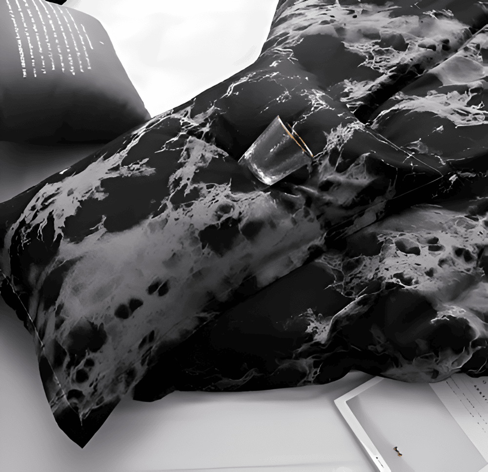 LUXMARVELIX – Juego de cama con diseño de mármol para dar un toque sofisticado al dormitorio