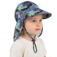Kids Summer Bucket Hat with Shawl - Quick Dry Cartoon Sun Cap for Ages 1-3 3