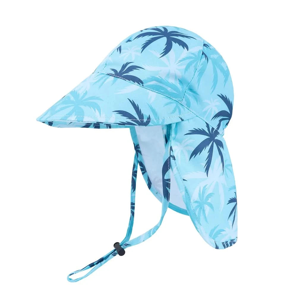 Kids Summer Bucket Hat with Shawl - Quick Dry Cartoon Sun Cap for Ages 1-3 8