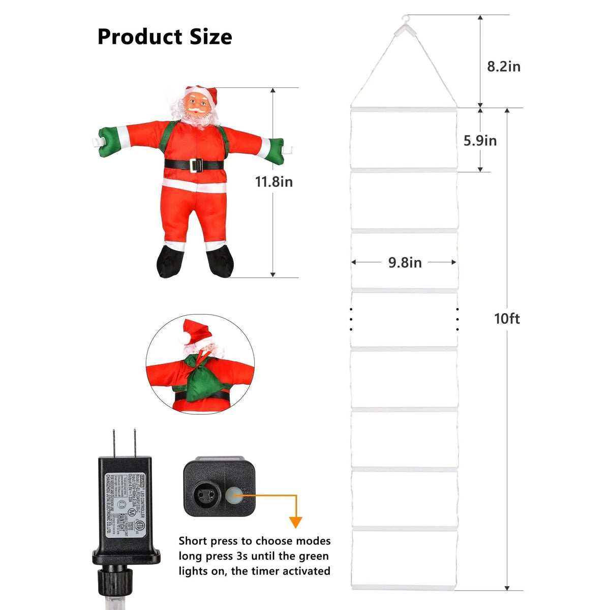 MERRAVIXA – Decorative Climbing Santa Light for Magical Christmas Charm