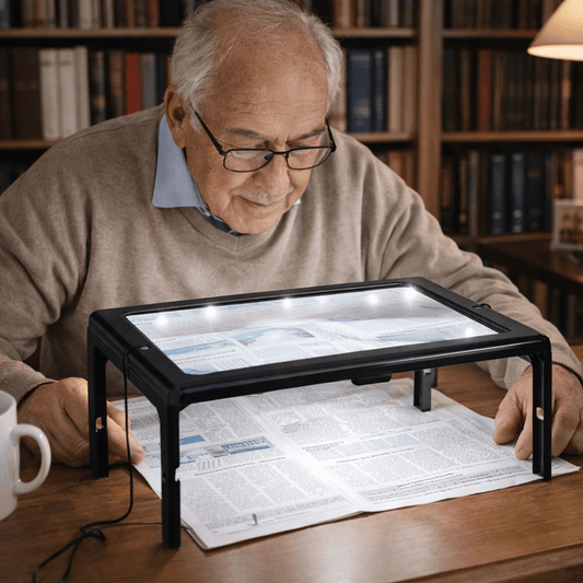 TEXTDESK – Loupe de lecture pliable avec éclairage
