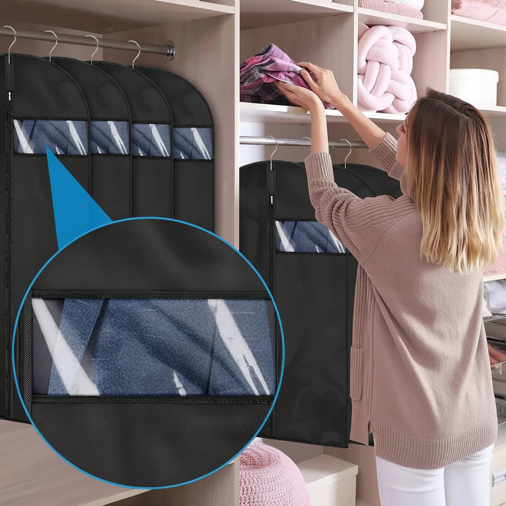 COVERNEST – Lot de 10 housses de rangement pour vêtements avec fenêtre
