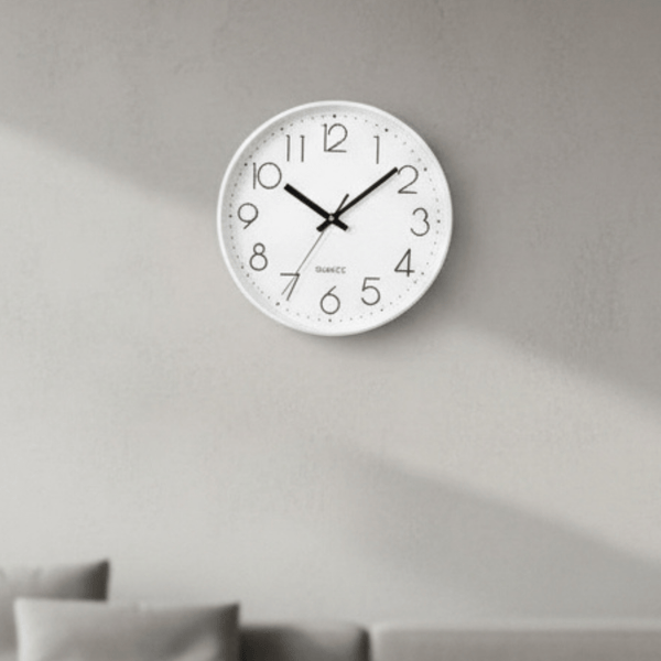 MUTELOCK – Silent Wall Clock – 12-inch non-ticking modern timepiece designed for quiet, minimalist home and office interiors