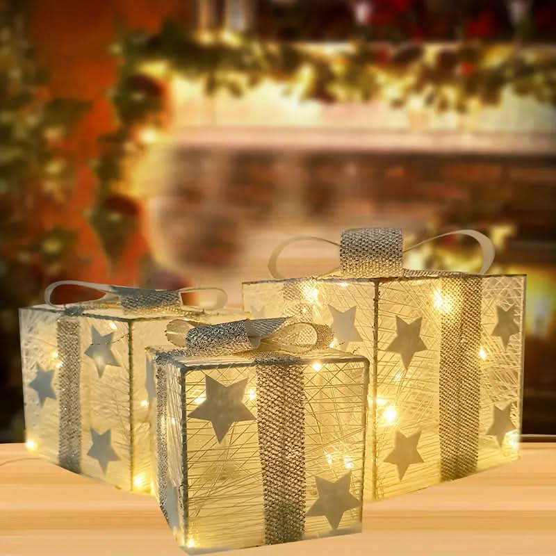 HOLLYVORA – 3-Piece LED Christmas Decoration Set for Cozy Festive Ambience
