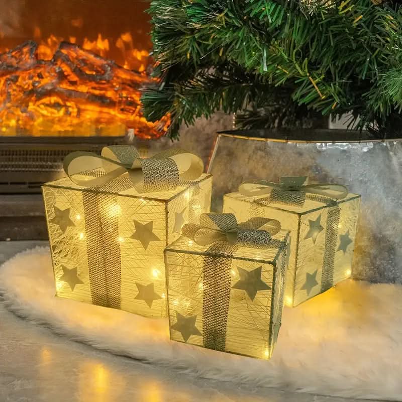 HOLLYVORA – 3-Piece LED Christmas Decoration Set for Cozy Festive Ambience