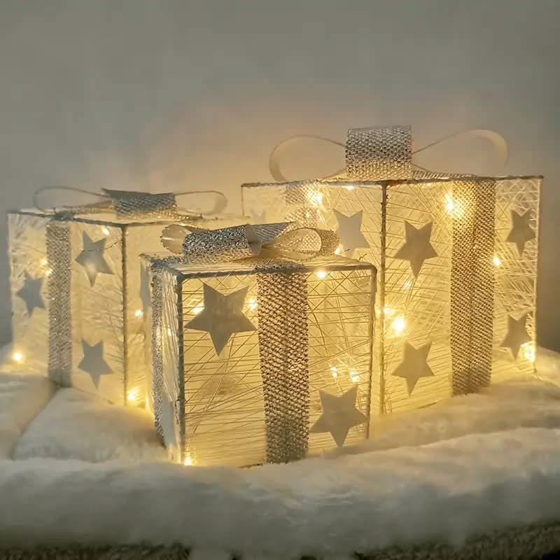 HOLLYVORA – 3-Piece LED Christmas Decoration Set for Cozy Festive Ambience