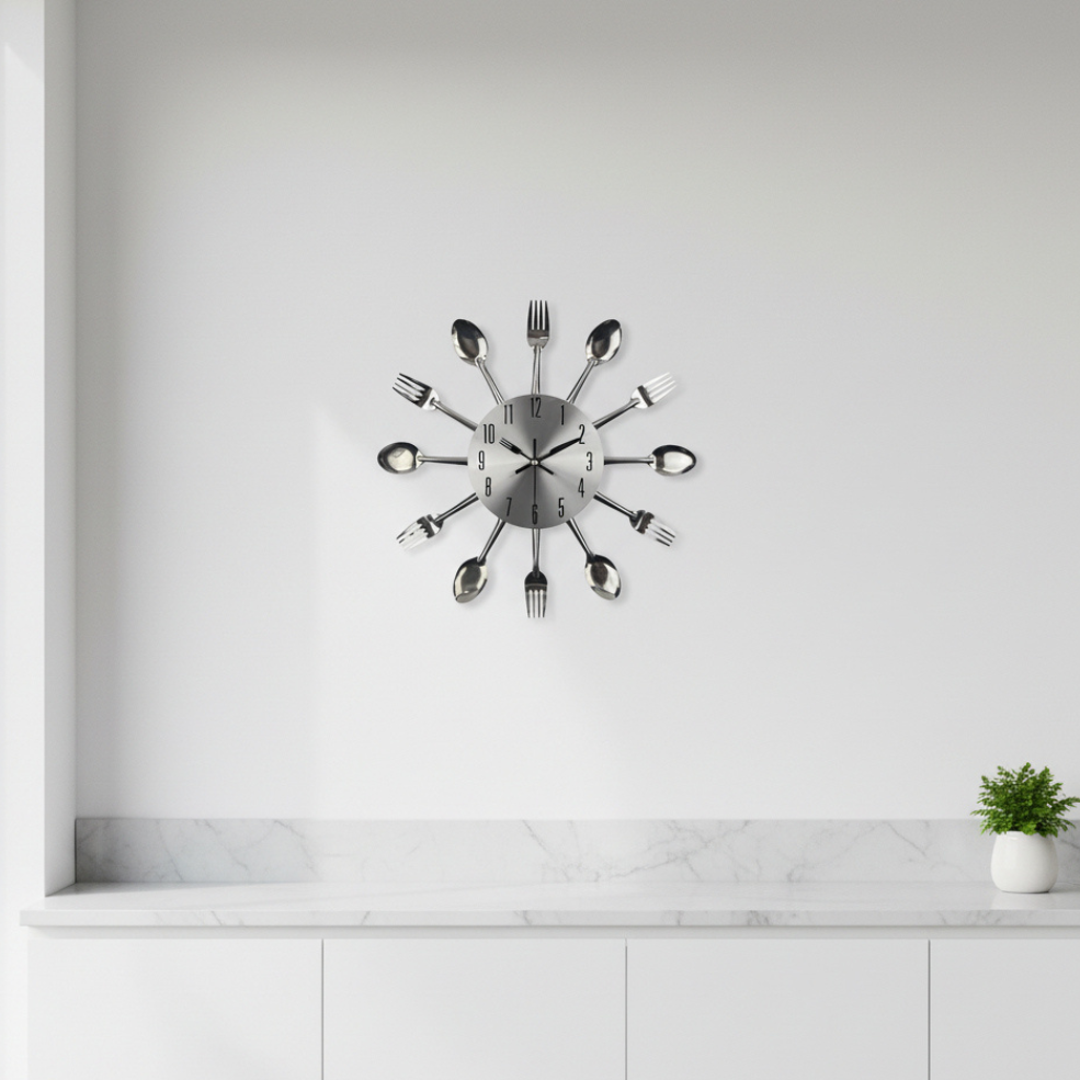 CULITICK – Orologio da parete a forma di posate per una cucina silenziosa e di carattere