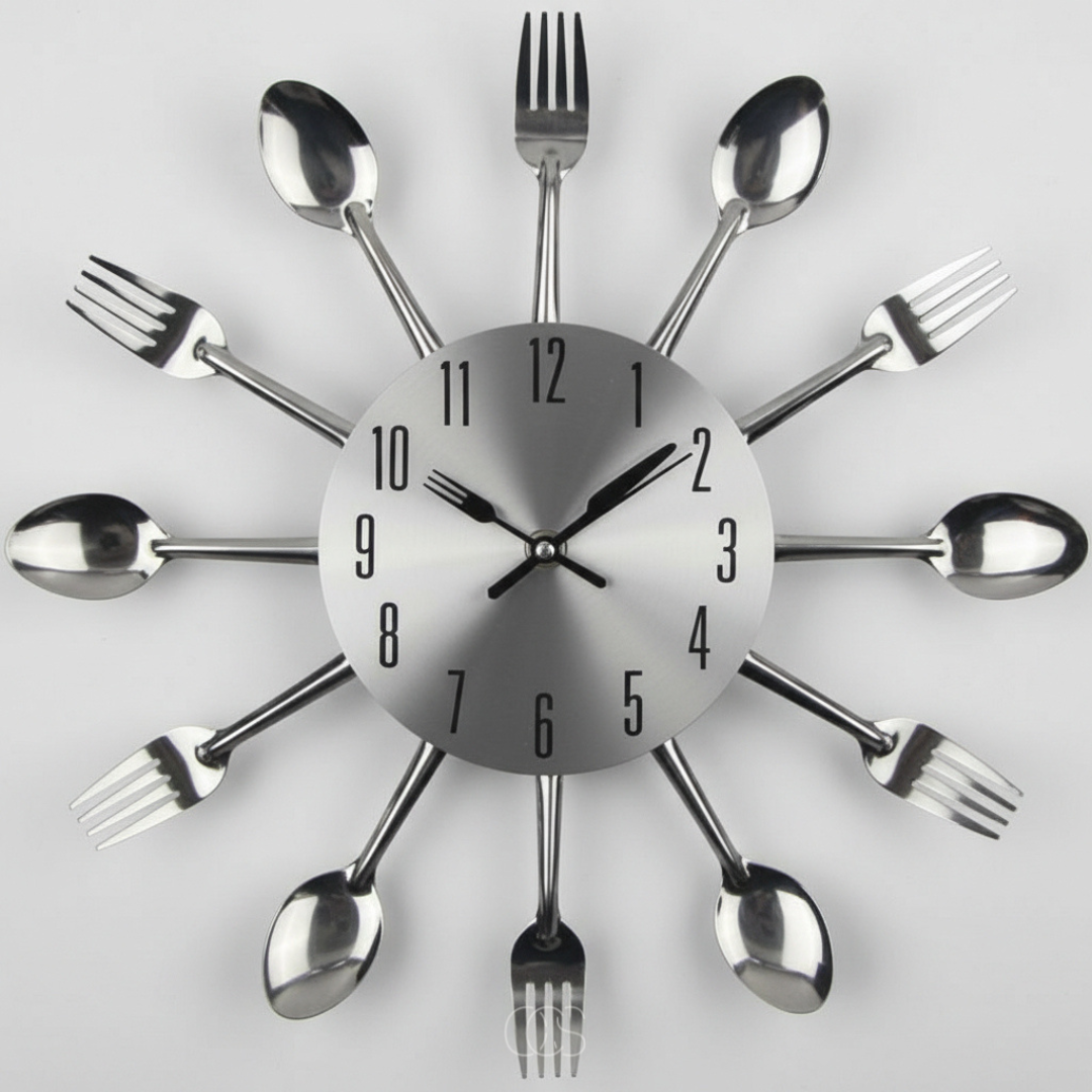 CULITICK – Orologio da parete a forma di posate per una cucina silenziosa e di carattere
