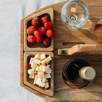 VINTAGE PICNIC – Wooden Picnic Table with Compartments for Wine and Outdoor Dining