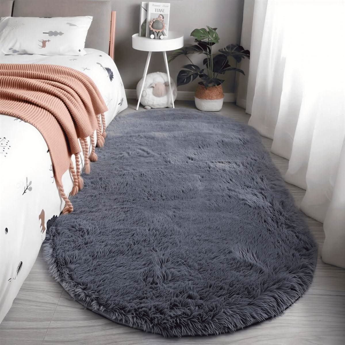 SOFTAVENORA – Alfombra ovalada antideslizante para un hogar confortable
