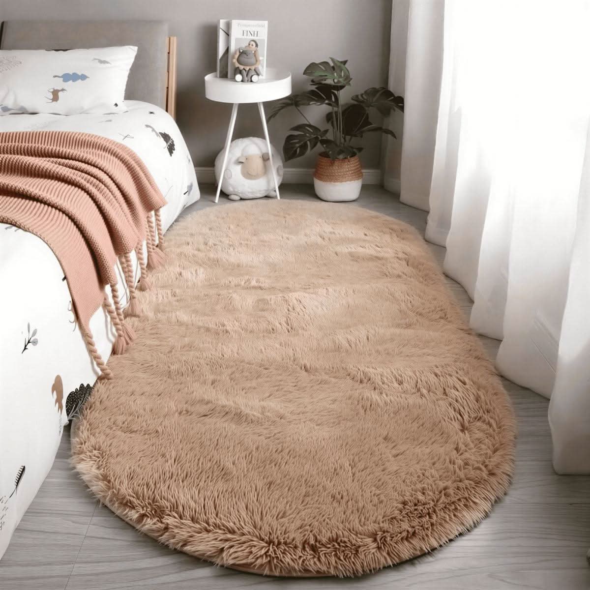 SOFTAVENORA – Alfombra ovalada antideslizante para un hogar confortable