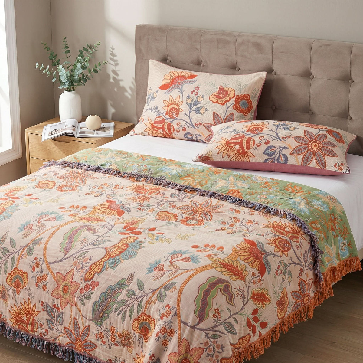 BOHOBELLE – Floral Pillowcase Set for Charming Bohemian Decor