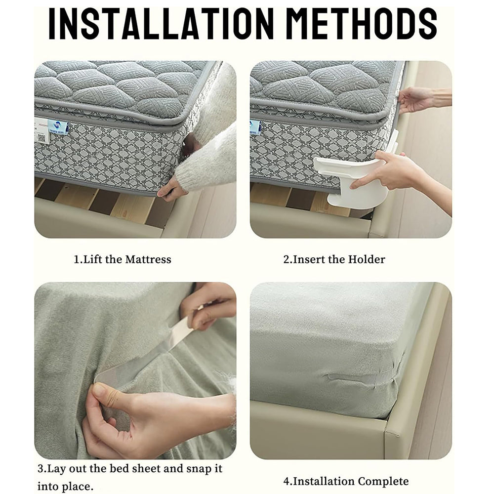 BEDGRIPORA – Attaches-draps de lit dissimulées pour une surface de couchage bien lisse